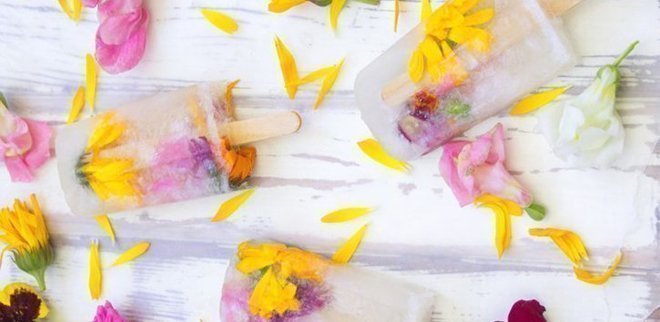 Make water ice cream yourself: ice cream with style flower power
